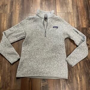 Patagonia Better Sweater Women’s Fleece Gray White Medium 1/4 Zip